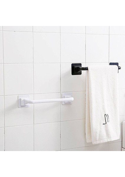24.5 cm Beyaz Kendinden Yapışkanlı Duvara Monte Banyo Havlu Çubuğu Raf Raf Tutucu Banyo Aksesuarı Tuvalet Havlu Askısı Bez Raf Tek Çubuk Depolama (Yurt Dışından)