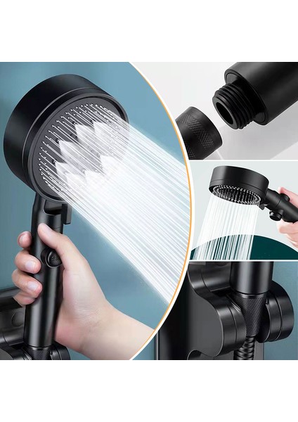 Hiçbir Düğme 06 5 Modu Duş Başlığı Ayarlanabilir Yüksek Basınçlı Su Tasarruflu Duş Başlığı Su Masajlı Duş Başlığı Banyo Aksesuarları Için (Yurt Dışından) modelleri