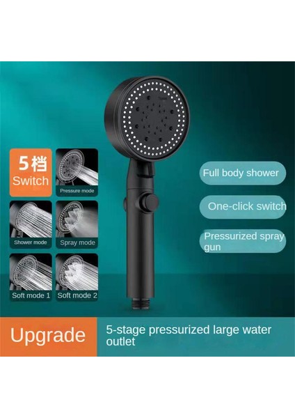 Hiçbir Düğme 06 5 Modu Duş Başlığı Ayarlanabilir Yüksek Basınçlı Su Tasarruflu Duş Başlığı Su Masajlı Duş Başlığı Banyo Aksesuarları Için (Yurt Dışından) fırsatları