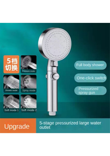 Hiçbir Düğme 06 5 Modu Duş Başlığı Ayarlanabilir Yüksek Basınçlı Su Tasarruflu Duş Başlığı Su Masajlı Duş Başlığı Banyo Aksesuarları Için (Yurt Dışından) indirimleri
