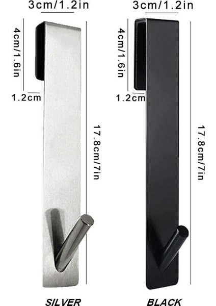 Silver-S Çok Amaçlı Çerçevesiz Kapı Kancaları Cam Kapı Tipi Havlu Askısı Depolama Askı Bornoz Kancaları Duş Kancası (Yurt Dışından)