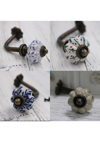 B Seramik Duvara Monte Kancalar Asılı Şapka Çanta Ceket Elbise Askıları Renkli Kabak Şekli Banyo Donanım Vintage Tuşları Raf (Yurt Dışından)