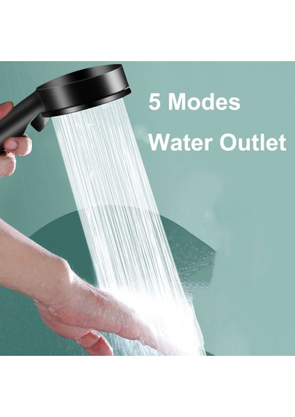 Gümüş 5 Modu Çok Fonksiyonlu Yüksek Basınçlı Duş Başlığı Ayarlanabilir Su Tasarruflu Duş Hortumu Tüp Banyo Aksesuarları Için Dolu (Yurt Dışından) fiyatları