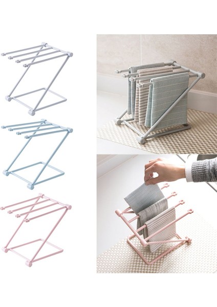 Pembe Yeni Plastik Mutfak Katlanabilir Depolama Rafı Bardak Tutucu Havlu Askısı Paçavra Tutucu (Yurt Dışından) indirimleri