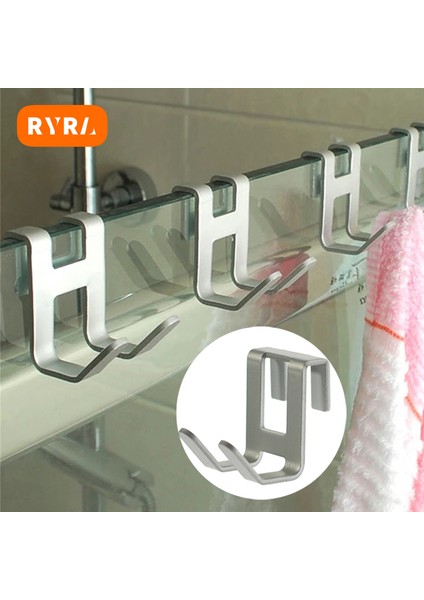 3 Adet H Şekli Kapı Kanca Uzay Alüminyum Cam Delik Askı Duş Havlu Askısı Anahtar Sahipleri Mutfak Banyo Raf Ev Organizatörler (Yurt Dışından) indirimleri