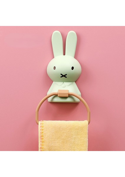 Yeşil Basit Havlu Askısı Banyo Havlusu Rafı Çocuk Karikatür Tavşan Havlu Rafı Sevimli Banyo Havlusu Askısı, Kumaş Kurutma Makinesi Plastik Raf (Yurt Dışından)