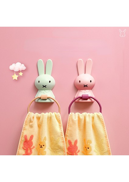 Yeşil Basit Havlu Askısı Banyo Havlusu Rafı Çocuk Karikatür Tavşan Havlu Rafı Sevimli Banyo Havlusu Askısı, Kumaş Kurutma Makinesi Plastik Raf (Yurt Dışından)
