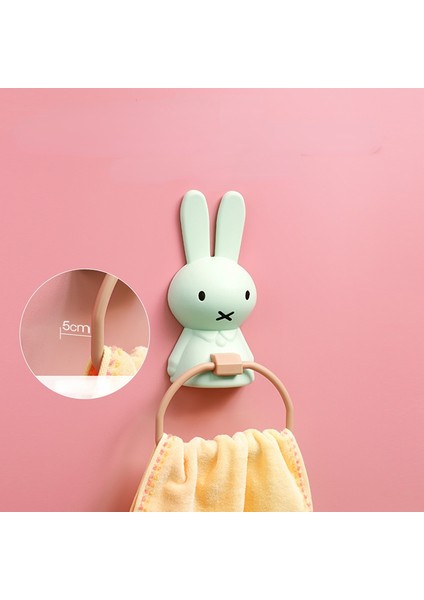 Yeşil Basit Havlu Askısı Banyo Havlusu Rafı Çocuk Karikatür Tavşan Havlu Rafı Sevimli Banyo Havlusu Askısı, Kumaş Kurutma Makinesi Plastik Raf (Yurt Dışından)
