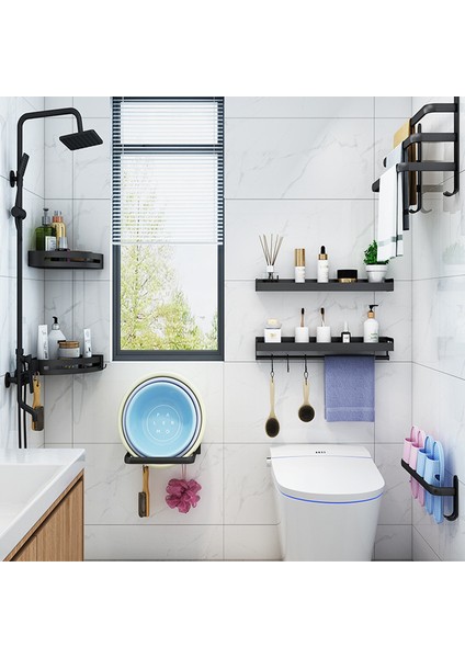 Tek 50CM Banyo Havlu Askısı 3 Kat Hiçbir Matkap Havlu Tutucu Duş Rafı Alüminyum Alaşımlı Depolama Rafı Banyo Aksesuarları (Yurt Dışından) indirimleri