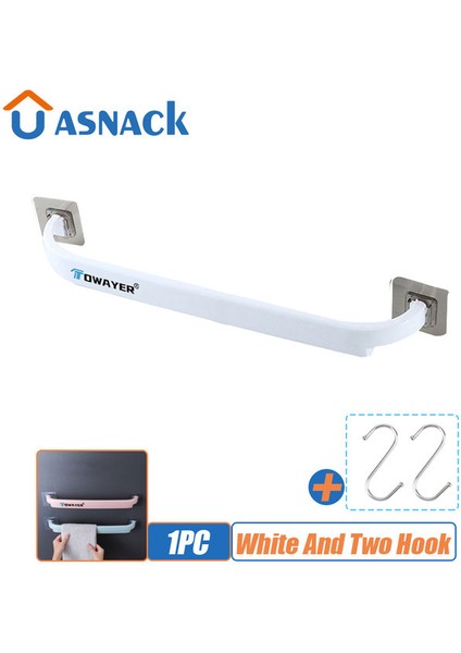 Beyaz ve Iki Kanca 2023 Çok Fonksiyonlu Havlu Askıları Delme Yok Kalınlaştırma ve Uzatma Basit Ayakkabı Rafları Mutfak Banyo Yatak Odası Depolama Rafları (Yurt Dışından)