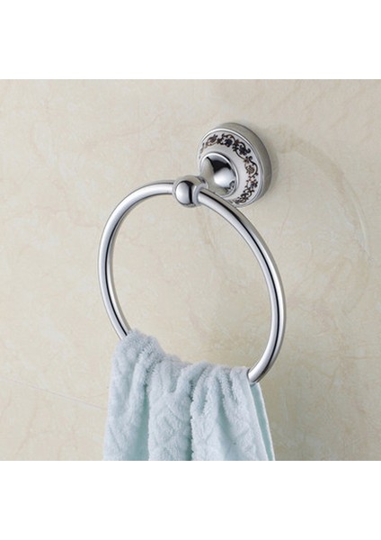Gümüş Banyo Havlusu Tutucu El Havlu Askısı Asılı Havlu Askısı Banyo Aksesuarları Otel Yuvarlak Stil Duvara Monte Paslanmaz Çelik (Yurt Dışından)