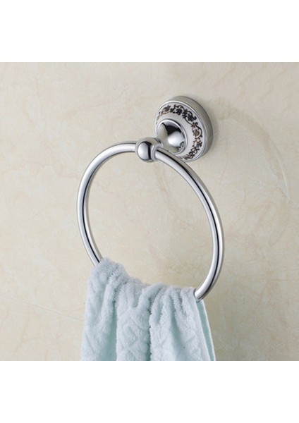 Gümüş Banyo Havlusu Tutucu El Havlu Askısı Asılı Havlu Askısı Banyo Aksesuarları Otel Yuvarlak Stil Duvara Monte Paslanmaz Çelik (Yurt Dışından)