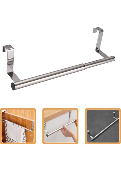 Gümüş Paslanmaz Çelik Çivisiz Kapı Arkasında Teleskopik Asılı Havlu Askısı El Havlusu Tutucu Mutfak El Havlusu Tutucu (Yurt Dışından) modelleri