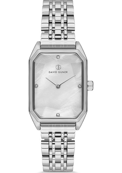 Davıd Guner Gümüş Kaplamalı Beyaz Kadranlı Kadın Kol Saati DG-8417LA-A1