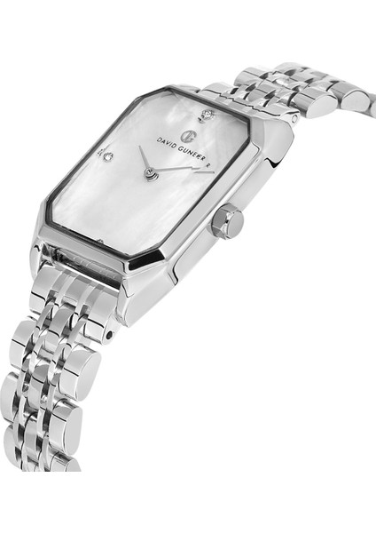 Davıd Guner Gümüş Kaplamalı Beyaz Kadranlı Kadın Kol Saati DG-8417LA-A1 modelleri
