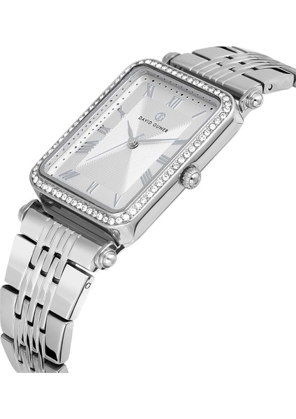 Davıd Guner Gümüş Kaplamalı Beyaz Kadranlı Kadın Kol Saati DG-8709LA-A1 modelleri
