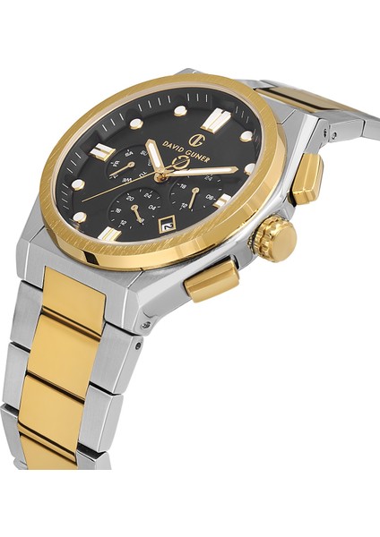 Davıd Guner Sarı Beyaz Kaplamalı Siyah Kadranlı Erkek Kol Saati DG-8850GA-D2 modelleri