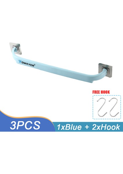 1 Mavi ve 2 Kanca Çok Fonksiyonlu Havlu Askıları Mutfak Delme Yok Kalınlaştırma ve Uzatma Basit Ayakkabı Rafları Depolama Rafları Banyo Aksesuarları (Yurt Dışından)