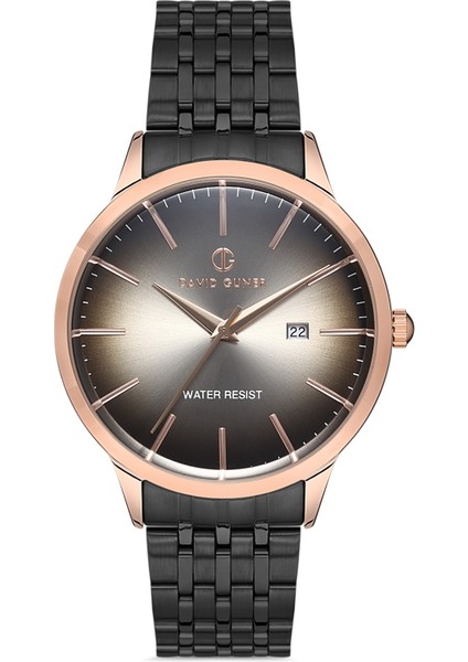 Davıd Guner Rose Siyah Kaplamalı Siyah Kadranlı Erkek Kol Saati DG-8073GA-R2