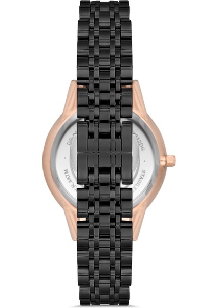 Davıd Guner Rose Siyah Kaplamalı Siyah Kadranlı Kadın Kol Saati DG-8185LA-R2 modelleri