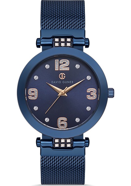 Davıd Guner Mavi Kaplamalı Mavi Kadranlı Kadın Kol Saati DG-8241LC-H3E