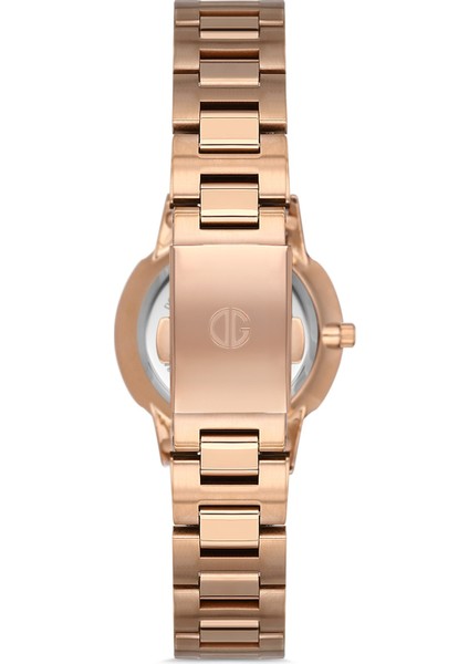 Davıd Guner Rose Kaplamalı Beyaz Kadranlı Kadın Kol Saati DG-8192LA-C1 modelleri