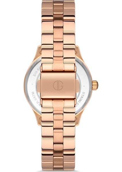 Davıd Guner Rose Kaplamalı Beyaz Kadranlı Kadın Kol Saati DG-8397LA-C1 modelleri