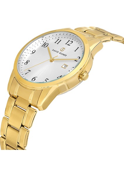Davıd Guner Sarı Kaplamalı Beyaz Kadranlı Erkek Kol Saati DG-8778GA-B1 modelleri