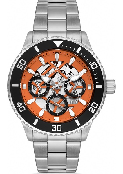 Davıd Guner Gümüş Siyah Kaplamalı Somon Kadranlı Erkek Kol Saati DG-8851GA-J16