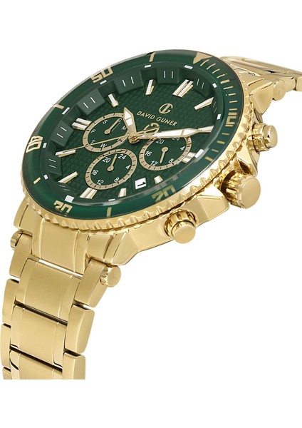 Davıd Guner Gümüş Kaplamalı Yeşil Kadranlı Erkek Kol Saati DG-8424GA-B10 modelleri