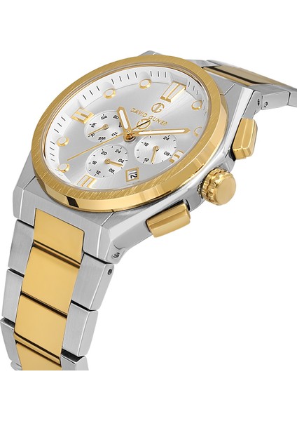 Davıd Guner Sarı Beyaz Kaplamalı Beyaz Kadranlı Erkek Kol Saati DG-8850GA-D1 modelleri