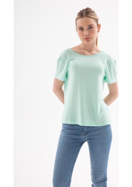 Çift Taraflı Dantelli Bluz Mint indirimleri