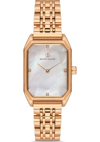Davıd Guner Rose Kaplamalı Beyaz Kadranlı Kadın Kol Saati DG-8417LA-C1