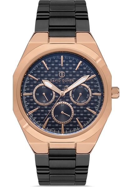 Davıd Guner Rose Siyah Kaplamalı Siyah Kadranlı Erkek Kol Saati DG-8256GA-R2