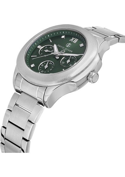 Davıd Guner Gümüş Kaplamalı Yeşil Kadranlı Kadın Kol Saati DG-8741LA-A10 modelleri