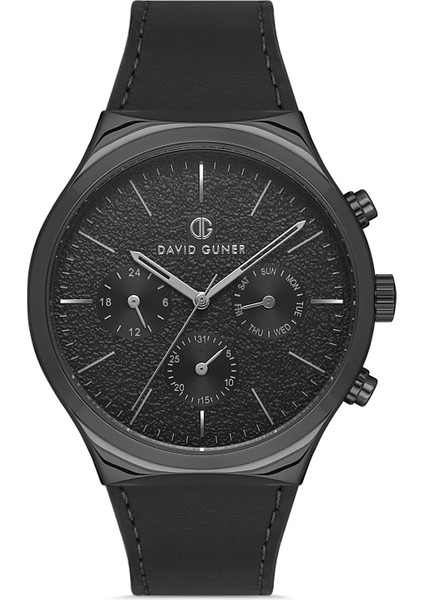 Davıd Guner Siyah Kaplamalı Siyah Kadranlı Erkek Kol Saati DG-8265GB-G2