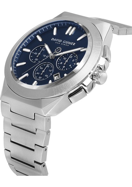 Davıd Guner Gümüş Kaplamalı Mavi Kadranlı Erkek Kol Saati DG-8864GA-A3 modelleri