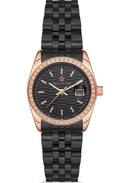 Davıd Guner Rose Siyah Kaplamalı Siyah Kadranlı Kadın Kol Saati DG-8383LA-R2