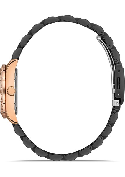 Davıd Guner Rose Siyah Kaplamalı Siyah Kadranlı Kadın Kol Saati DG-8383LA-R2 fiyatları