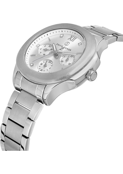 Davıd Guner Gümüş Kaplamalı Beyaz Kadranlı Kadın Kol Saati DG-8741LA-A1 modelleri