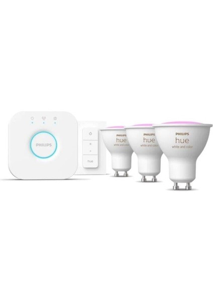 Huewca 4.2W GU10 Renkli Spot Akıllı Ampul 3'lü Başlangıç Seti (Kumandalı)