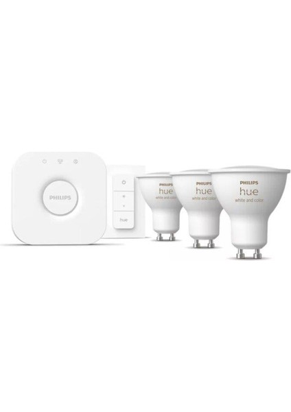Huewca 4.2W GU10 Renkli Spot Akıllı Ampul 3'lü Başlangıç Seti (Kumandalı)