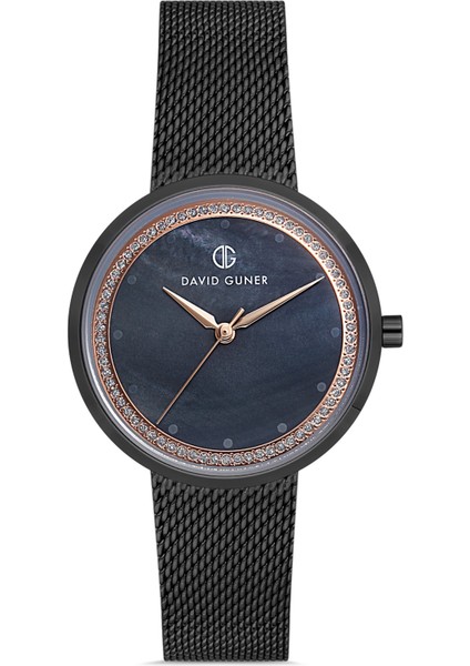 Davıd Guner Siyah Kaplamalı Siyah Kadranlı Kadın Kol Saati DG-8109LC-G2