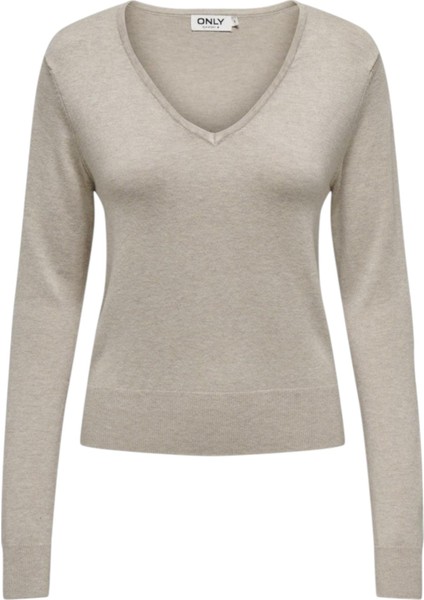 Kadın V Yaka Triko Kazak 15333990