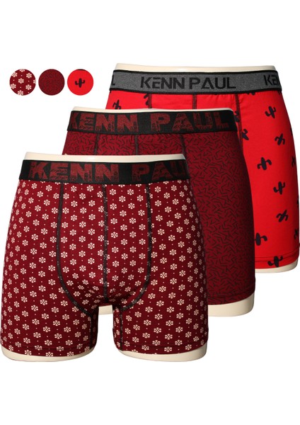 3'lü Boxer 3xl–6xl Büyük Beden – Desenli, Yumuşak Pamuk