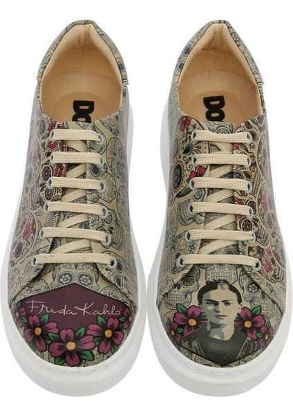 Kadın Vegan Deri Çok Renkli Sneakers - Remembrance Of Frida Kahlo Tasarım fiyatları