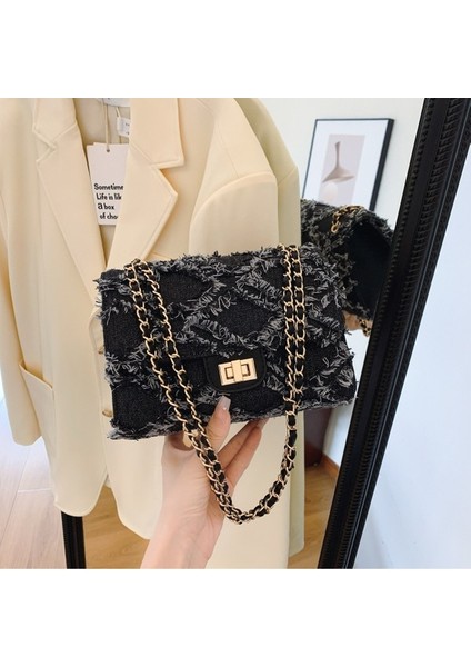 Çapraz Askılı Yırtık Kot Detaylı Kadın Omuz Çantası (Yurt Dışından) fiyatları