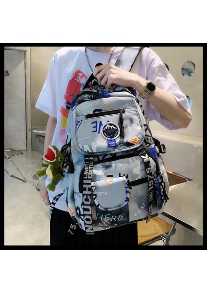 Graffiti Okul Çantası Spor Çantası Lise Üniversite Öğrencisi Sırt Çantası (Yurt Dışından) fırsatları