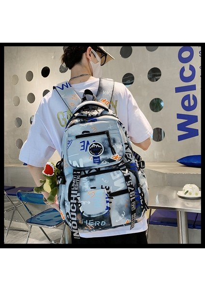 Graffiti Okul Çantası Spor Çantası Lise Üniversite Öğrencisi Sırt Çantası (Yurt Dışından) indirimleri
