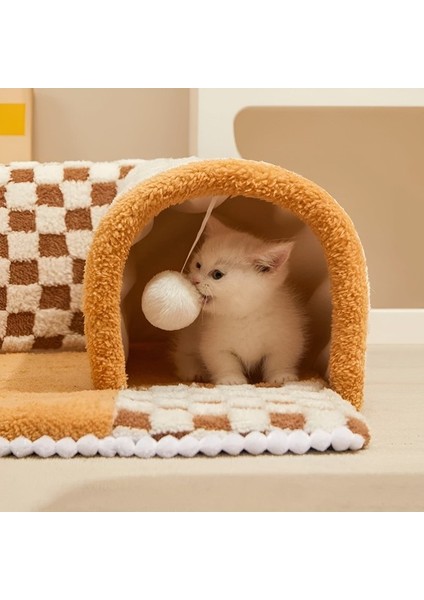 Ekose Desenli Yumuşak Kedi ve Köpek Kapalı Kedi Tüneli (Yurt Dışından) modelleri